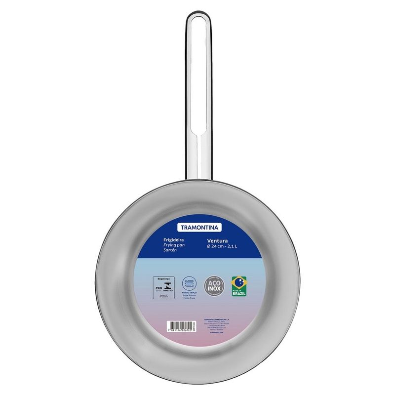 frigideira tramontina fundo triplo 24cm inox