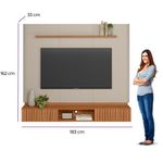 painel linea amarante para tv de até 70" cor canela com off white