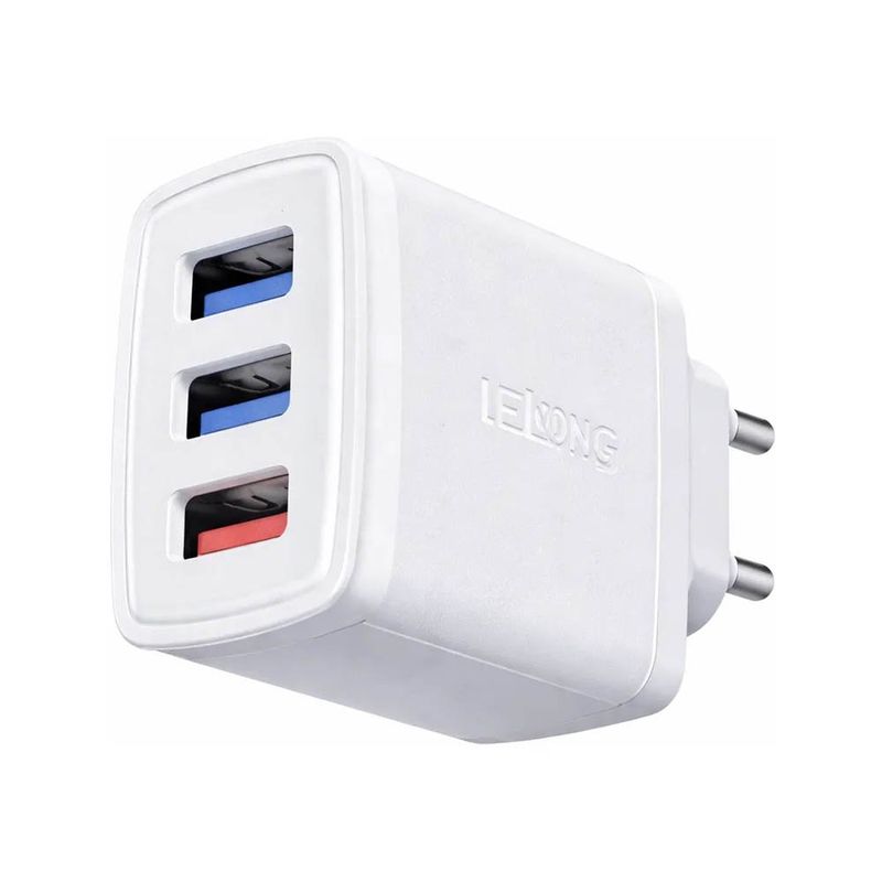 carregador de parede turbo pro lelong ultra com 3 usb le 247 35w (mp)