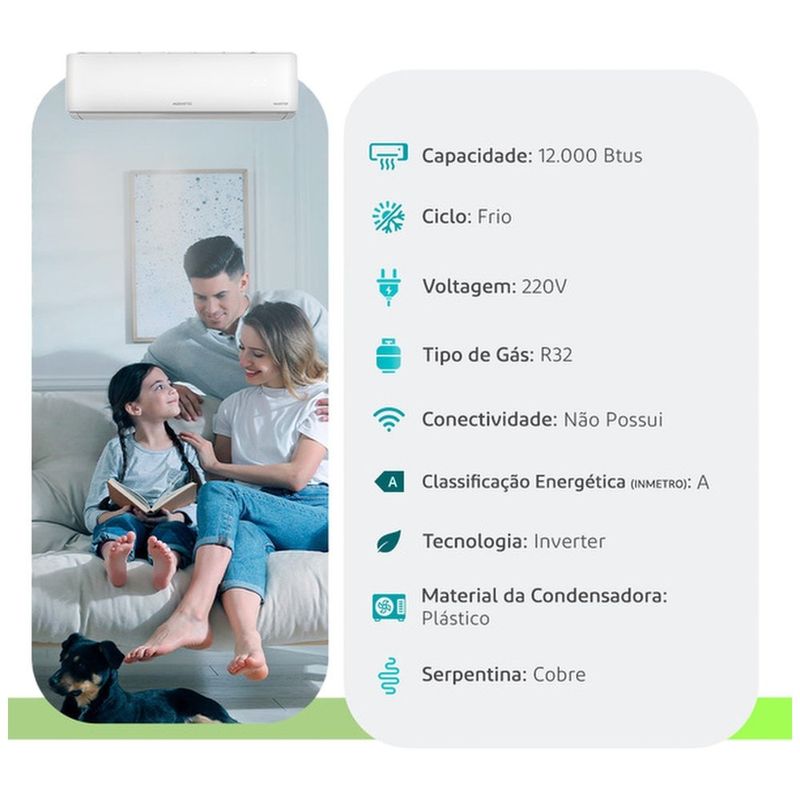 ar condicionado split agratto 12.000 btu zen inverter top zicst12f 02 (mp)