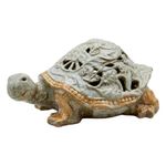 tartaruga de jardim tm cerâmica 23x17cm verde claro (mp)