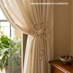 fivela para cortina home living flor marfim 19x15x2cm (mp)