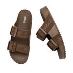 sandália rasteira feminino n°37 melissa cozy slide m-lover marrom (mp)