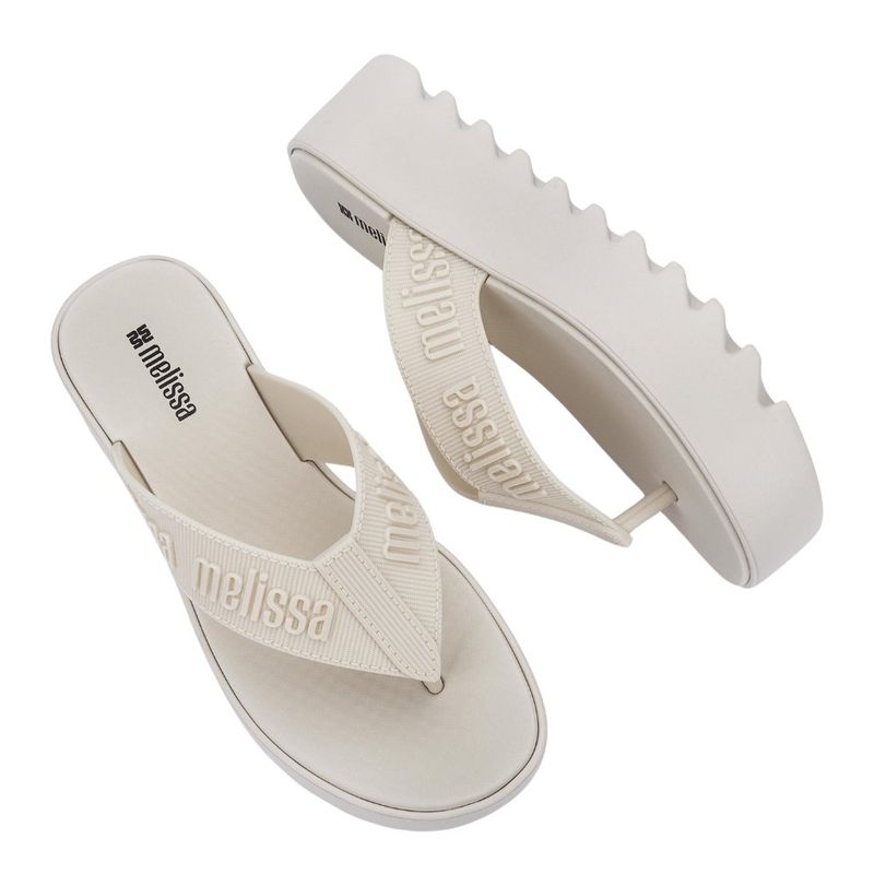 sandália plataforma feminino n° 39 melissa m-lover thong bege (mp)