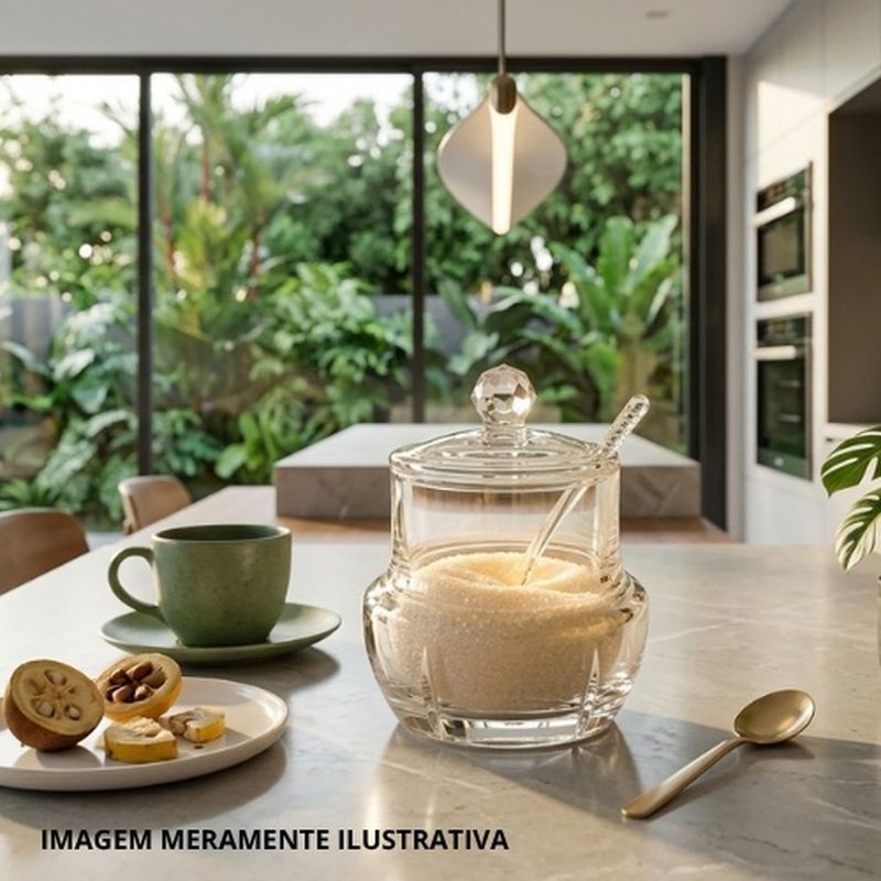 açucareiro com tampa kitchen helper acrílico cristal (mp)