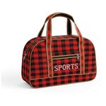 bolsa de viagem besttrust quadriculado rosa 52cm (mp)