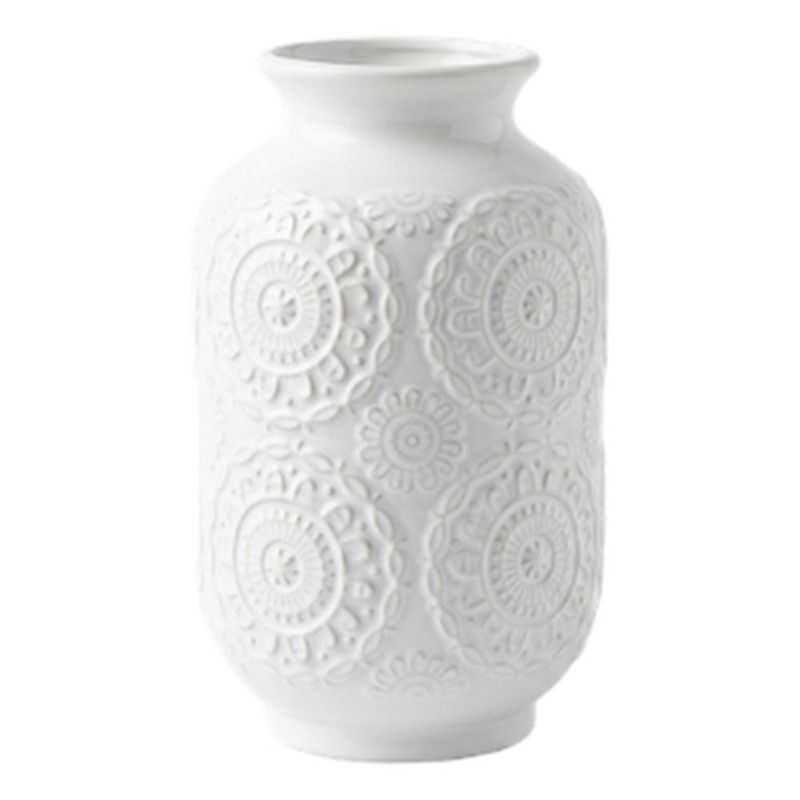 vaso decorativo concepts branco renda 22cm (mp)