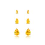 brinco trio semijoia luiza mota gota com zircônia amarelo (mp)
