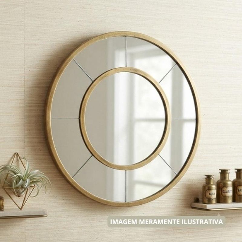 espelho redondo decorativo concepts aro interno 36cm dourado (mp)