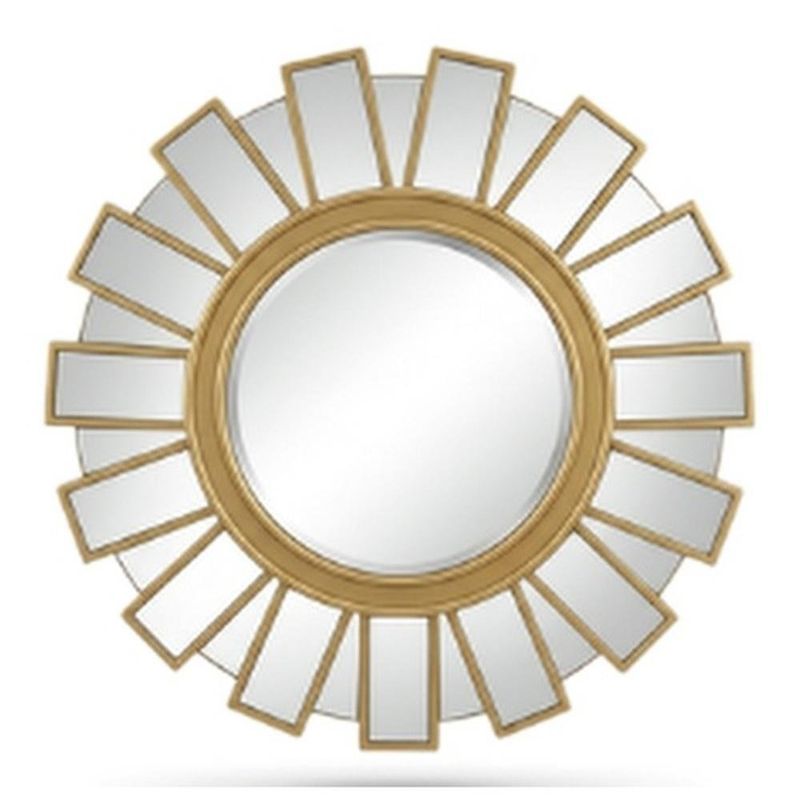 espelho redondo decorativo concepts tridimensional 40cm dourado (mp)