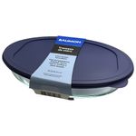 travessa oval de vidro baumon com tampa 3 litros