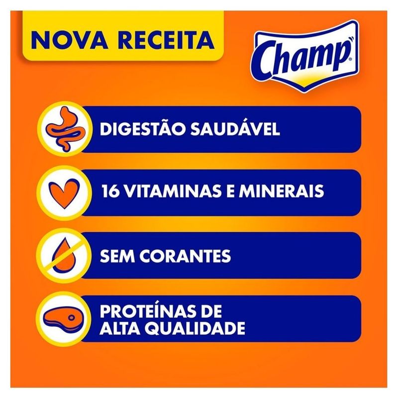 ração para cães adultos champ carne e cereais 900g (mp)