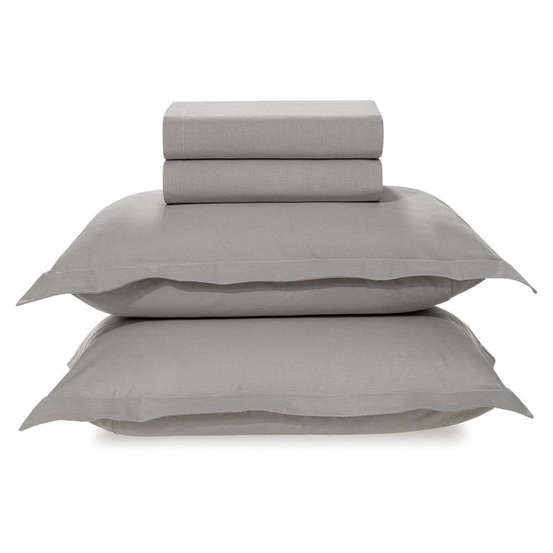 jogo de cama casal 4 peças karsten tom 200 fios titânio 220x250cm (mp)
