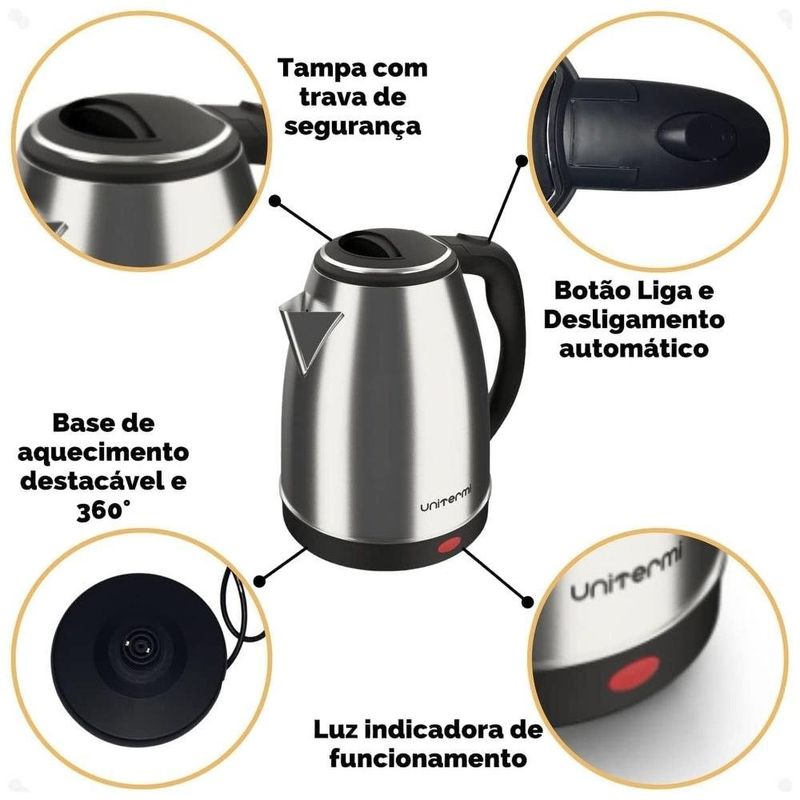 chaleira elétrica unitermi atacama 127v 1,8l (mp)