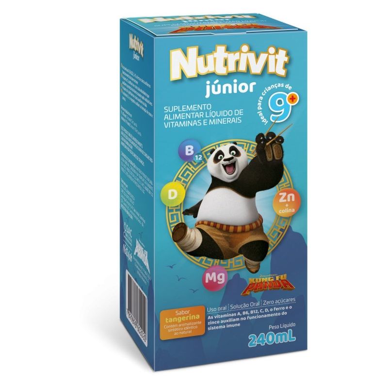 suplemento alimentar nutrivit júnior sabor tangerina 240ml kung fu panda natulab