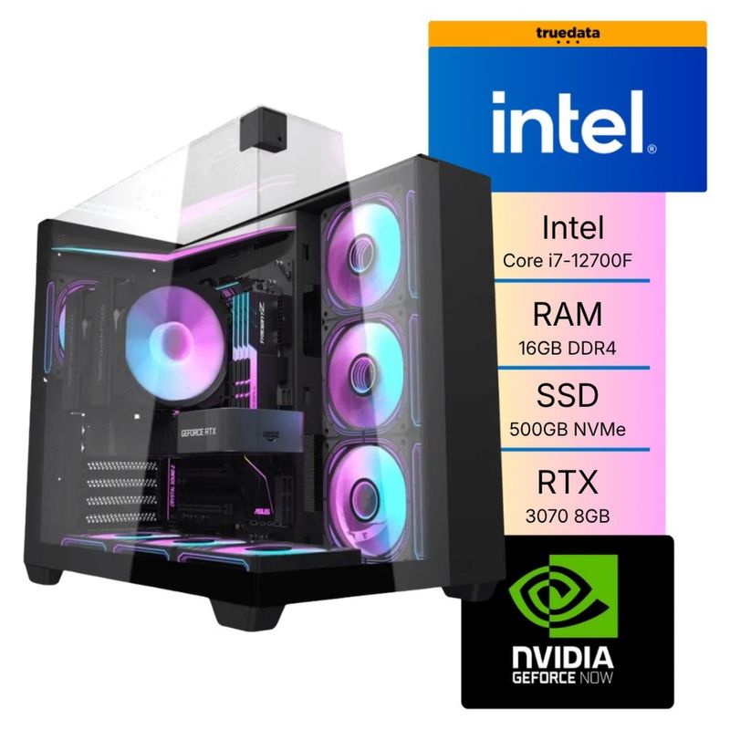 computador gamer truedata intel core i7-12700f 16gb ssd 500gb nvme rtx 3070 8gb fonte 800w (mp)