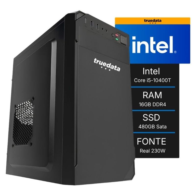 Computador Desktop Truedata Get Intel Core I5-10400T 16GB SSD