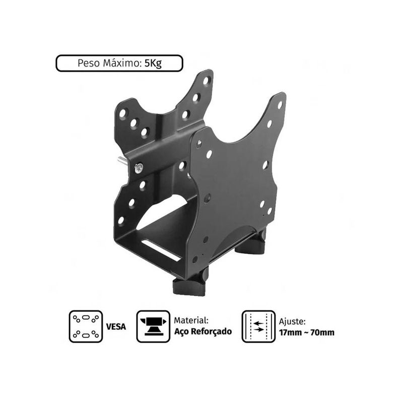 suporte para cpu pcyes plmsc01 mini nuc em monitor vesa (mp)