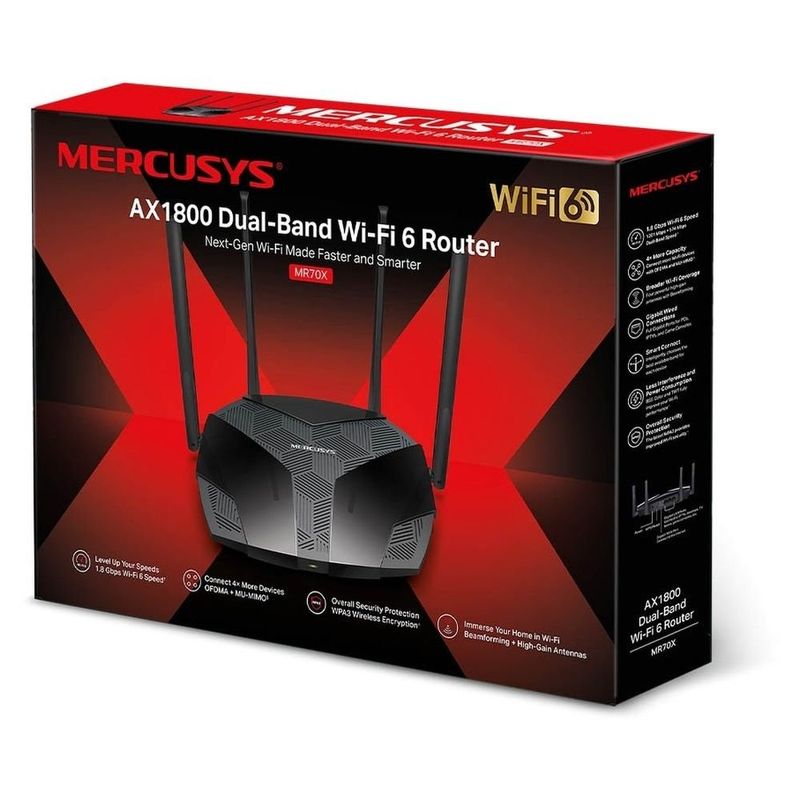 roteador gigabit wireless mercusys mr70x wi-fi 6 dual band (mp)