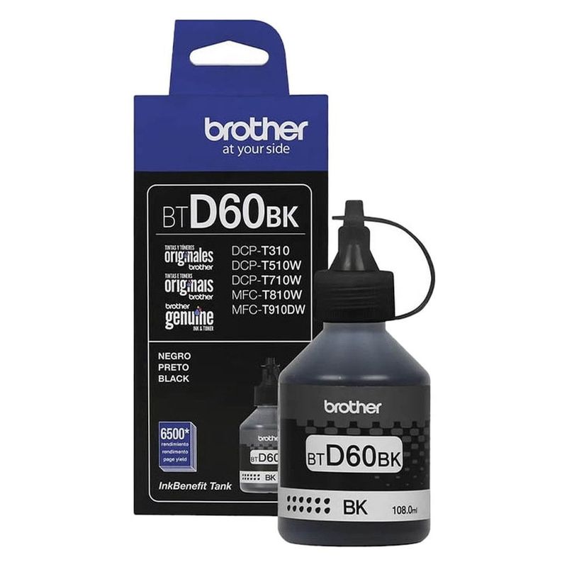 refil de tinta brother btd60bk preto 6.5k (mp)