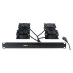 conjunto 4 ventiladores intelbras kvr4v para rack preto 4770008 (mp)