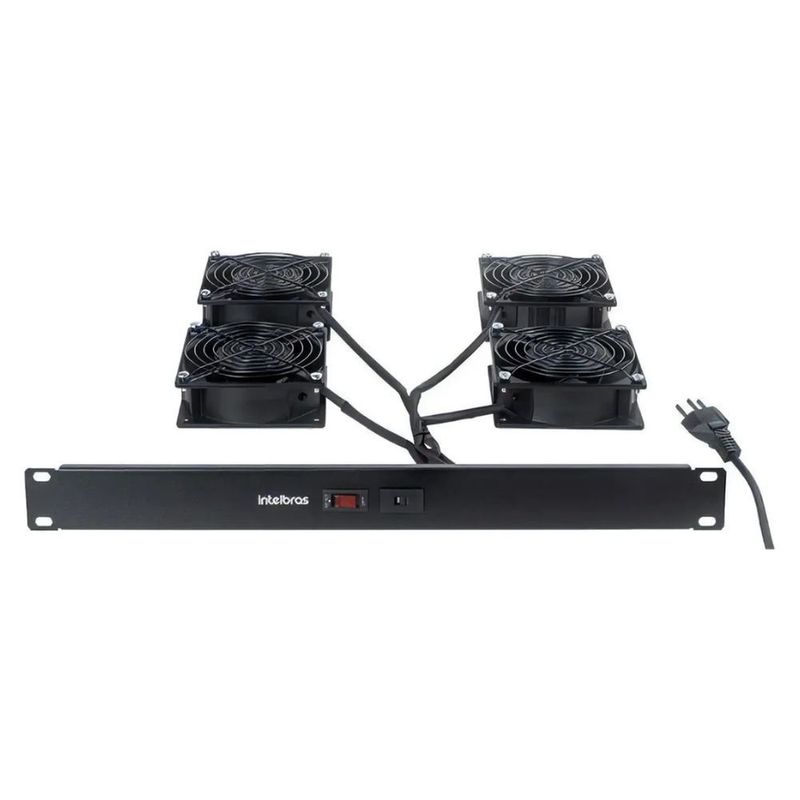 conjunto 4 ventiladores intelbras kvr4v para rack preto 4770008 (mp)