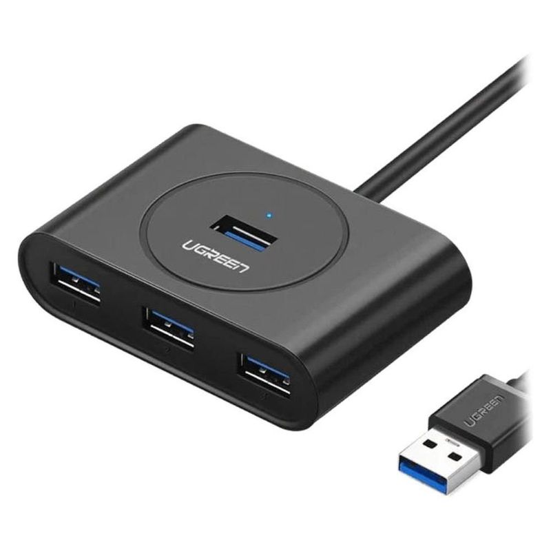 hub adaptador usb ugreen cr113 4 portas 3.0 preto (mp)