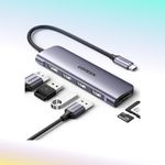 adaptador usb-c ugreen cm511 6 portas hdmi usb com leitor sd e micro sd (mp)