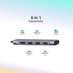 adaptador usb-c ugreen cm511 6 portas hdmi usb com leitor sd e micro sd (mp)