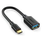 cabo adaptador ugreen us154 usb-c macho para usb fêmea 3.0 otg preto (mp)