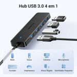 hub usb 3.0 ugreen cm219 4 portas preto (mp)