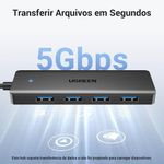 hub usb 3.0 ugreen cm219 4 portas preto (mp)
