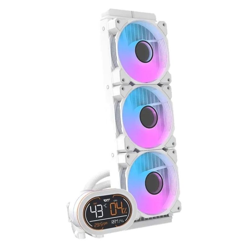 water cooler darkflash dh360d argb 360mm com lcd branco (mp)