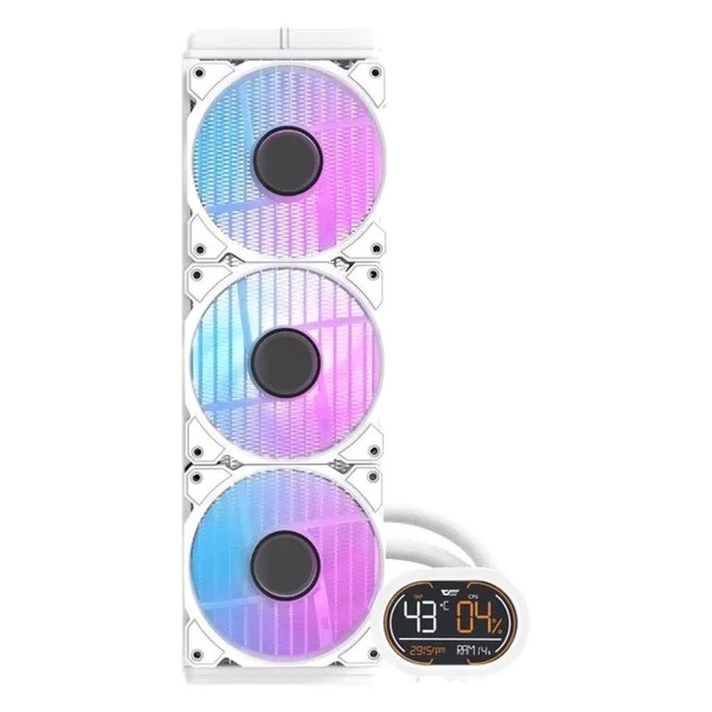 water cooler darkflash dh360d argb 360mm com lcd branco (mp)