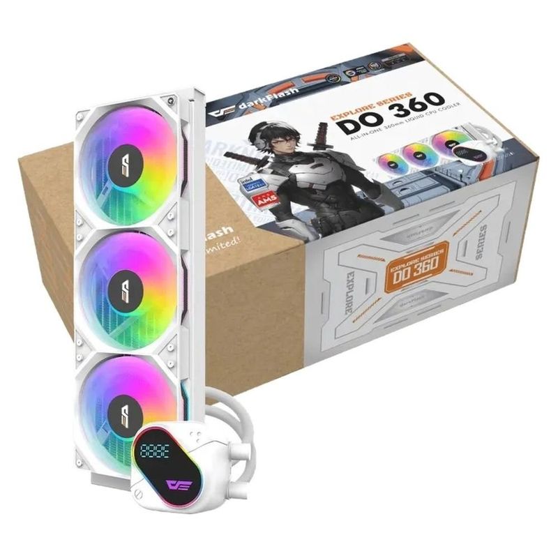 water cooler darkflash do360 argb 360mm branco (mp)