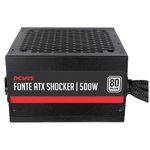 fonte real atx pcyes shocker 500w 80 plus white pfc ativo pf500shw (mp)