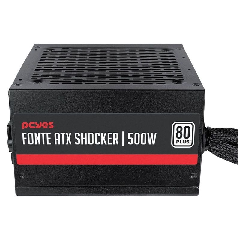 fonte real atx pcyes shocker 500w 80 plus white pfc ativo pf500shw (mp)