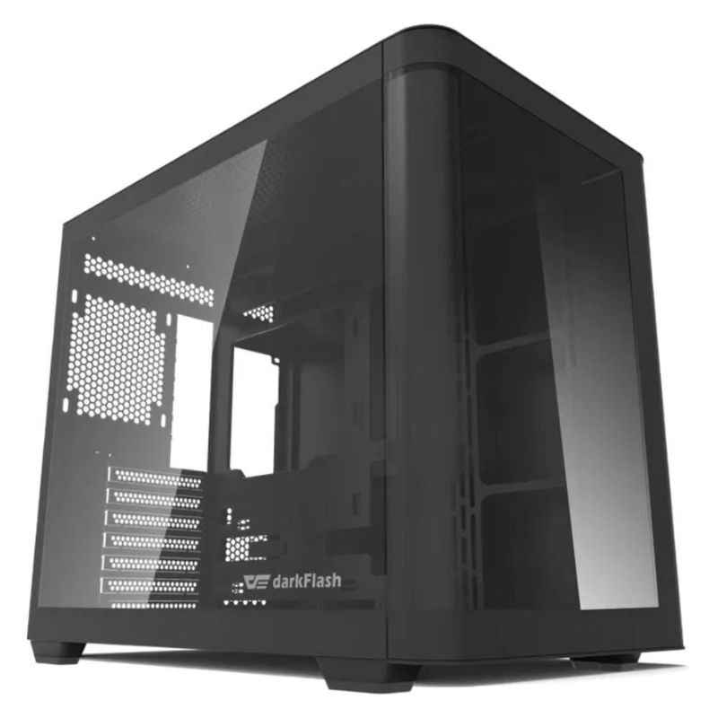 gabinete gamer darkflash dpx90m atx vidro temperado argb preto (mp)