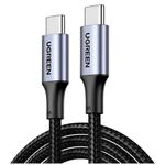 cabo de dados ugreen us316 usb tipo c 5a 1.5m cinza (mp)