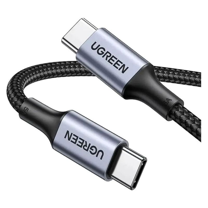 cabo de dados ugreen us316 usb tipo c 5a 1.5m cinza (mp)