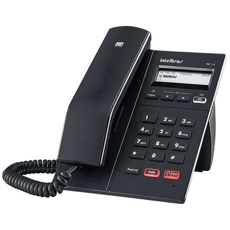 telefone voip ip intelbras tip 125i display viva-voz hd preto 4201250 (mp)