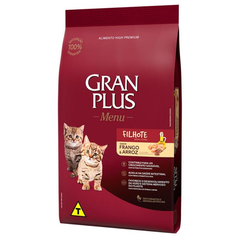 ração para gatos filhotes granplus menu 10,1kg frango e arroz (mp)