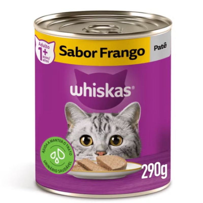 ração úmida para gatos adultos whiskas 290g frango (mp)