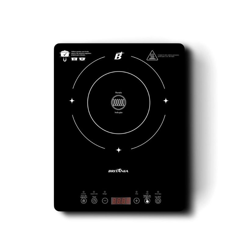 cooktop indução britânia 1 queimador 127v preto (mp)