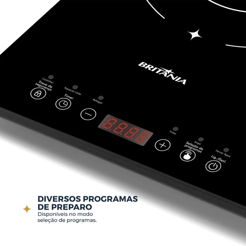 cooktop indução britânia 1 queimador 127v preto (mp)