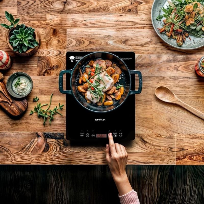 cooktop indução britânia 1 queimador 127v preto (mp)