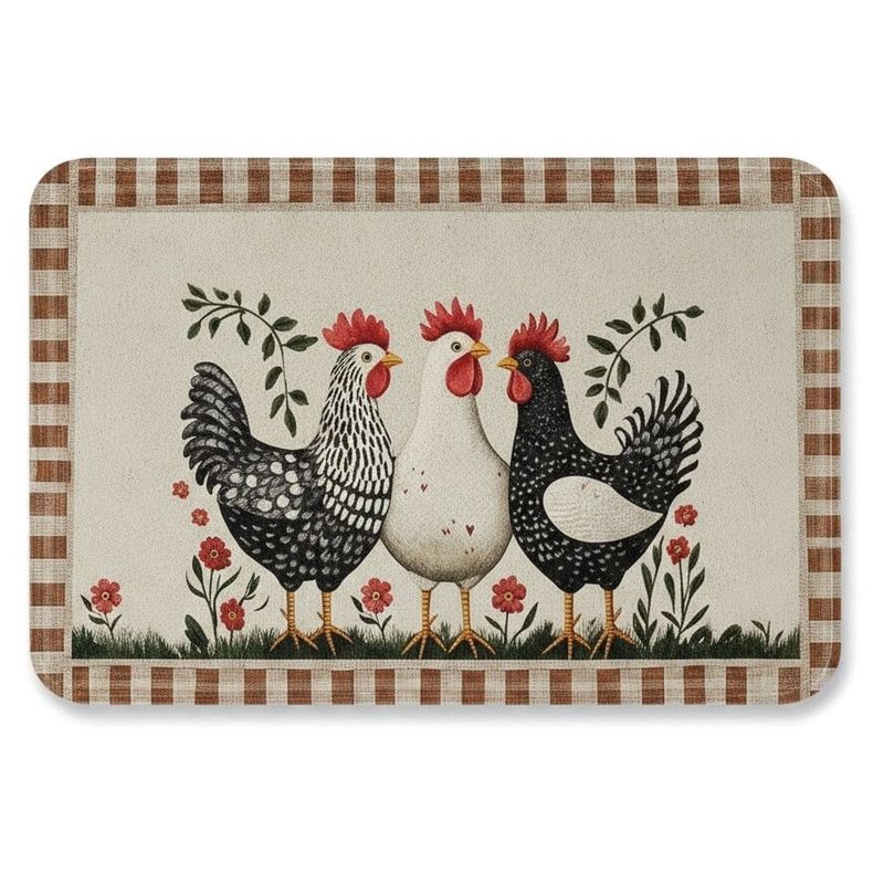 tapete para cozinha rozac 45x65cm galinhas (mp)