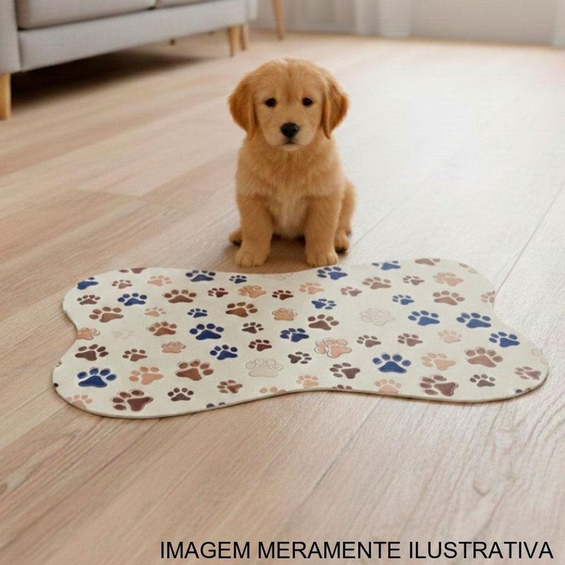 tapete mágico comedouro pet bella & co bege 38x58cm (mp)