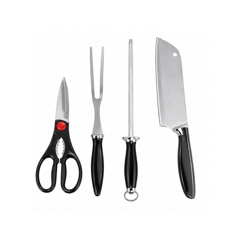 conjunto de facas com amolador prime black preto ixb08149 (mp)