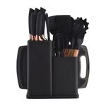 kit utensílios kehomes 19 peças preto 6818 (mp)